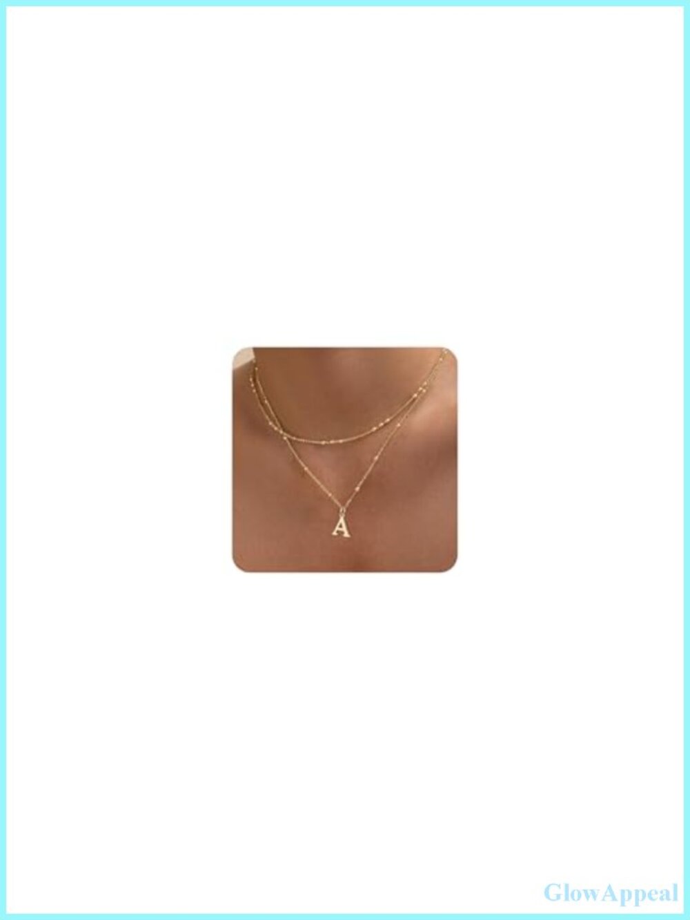Dainty 14K Gold Plated Layered Initial Necklace Set for Women
